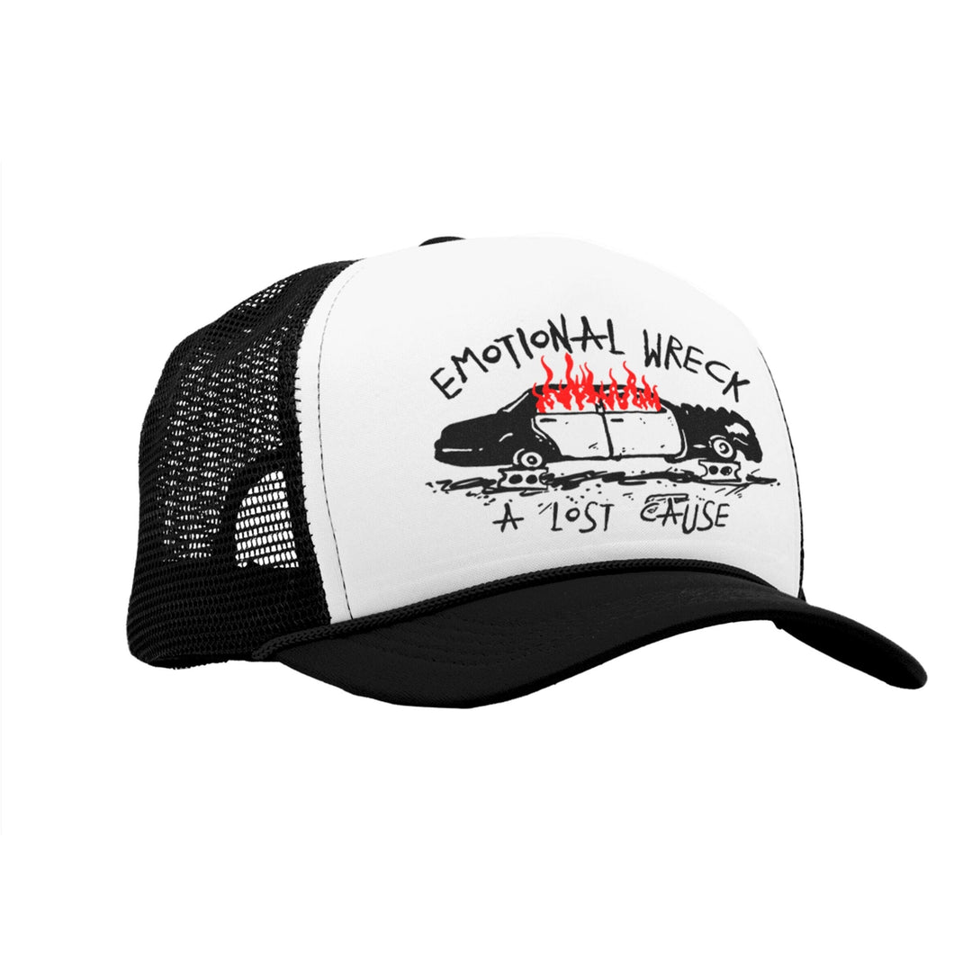 A Lost Cause Emotional Wreck Trucker Cap Black / White