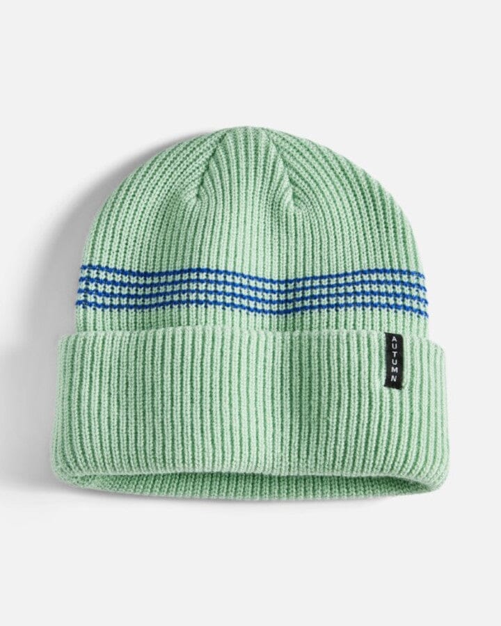 Autumn Mini Stripe Beanie Quiet Green