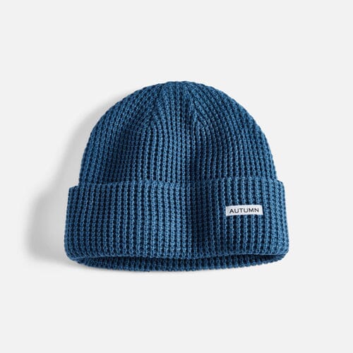 Autumn Waffle Beanie Dutch Blue