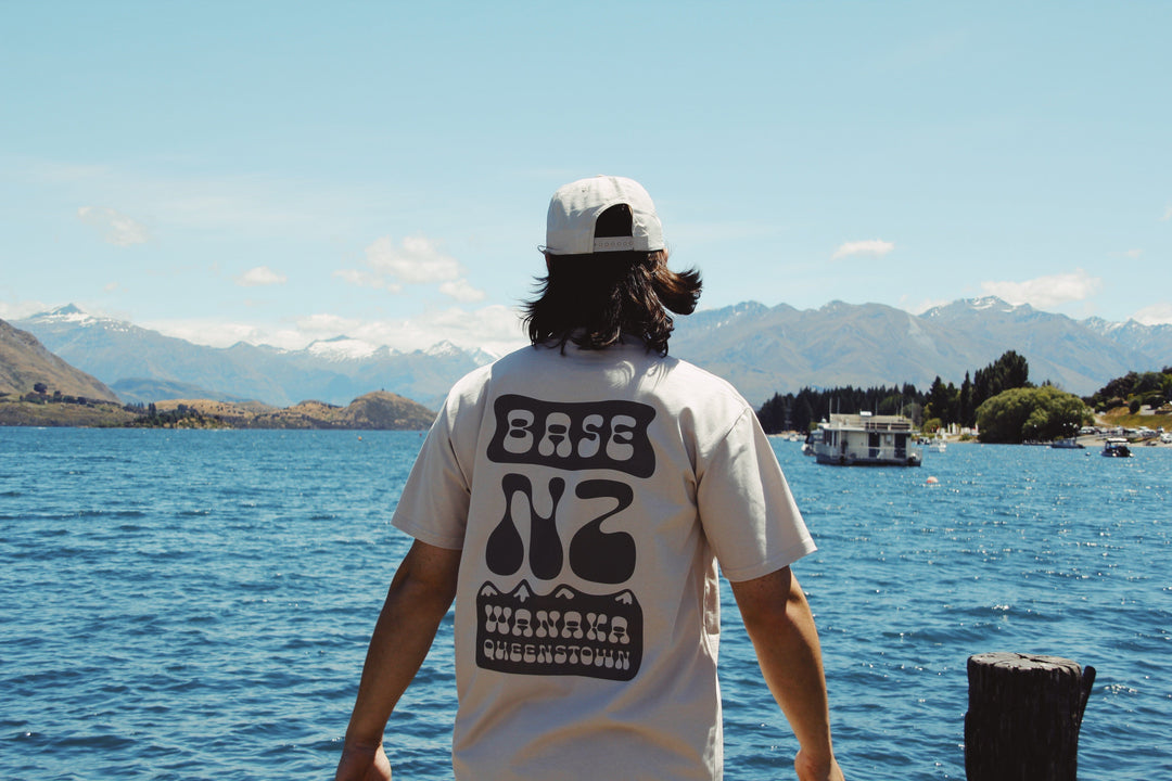 BaseNZ Mens Mountain Base 2 Classic Tee Bone / Mushroom S