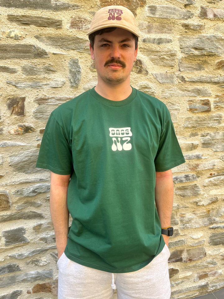 BaseNZ Mens Mountain Base Classic T-Shirt Emerald / Snow M