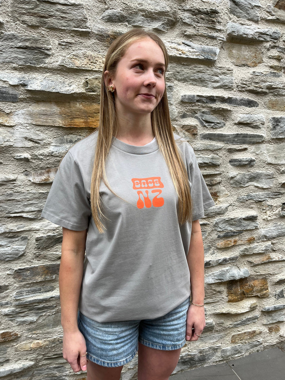 BaseNZ Womens Mountain Base Classic T-Shirt Storm / Camellia XS