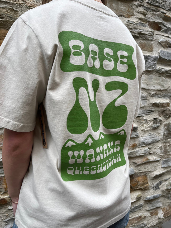 BaseNZ Womens Mountain Base Heavy T-Shirt Faded Bone / Kashmir XS