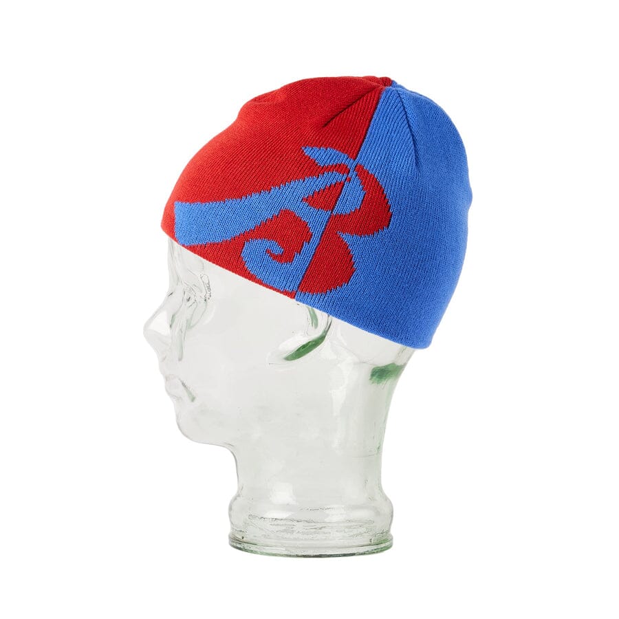Blak Split Beanie Blue / Red