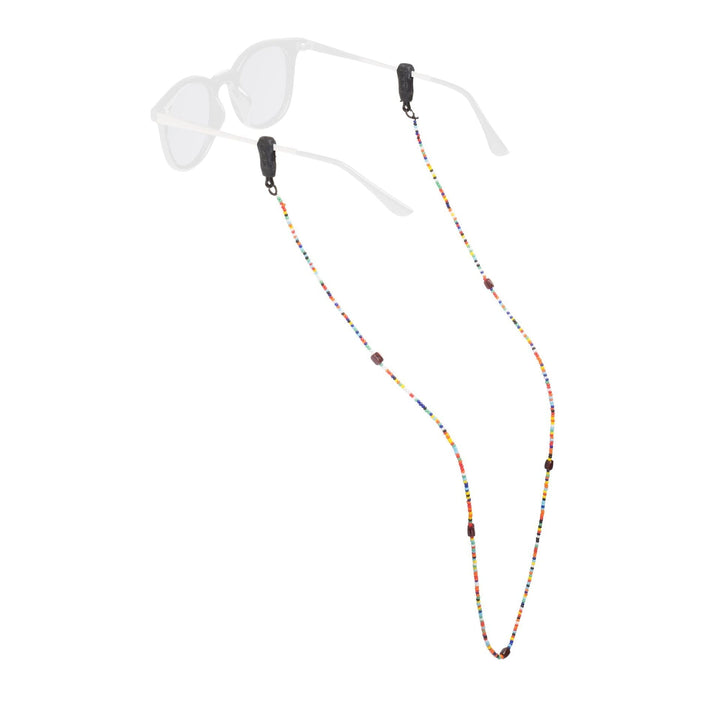 Chums Beaded Cord Eyewear Retainer Small Wood w Multi Colour