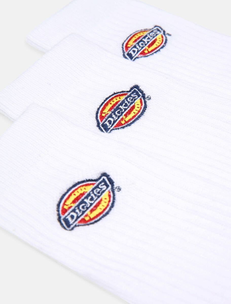 Dickies Valley Grove 3 Pack Socks - White