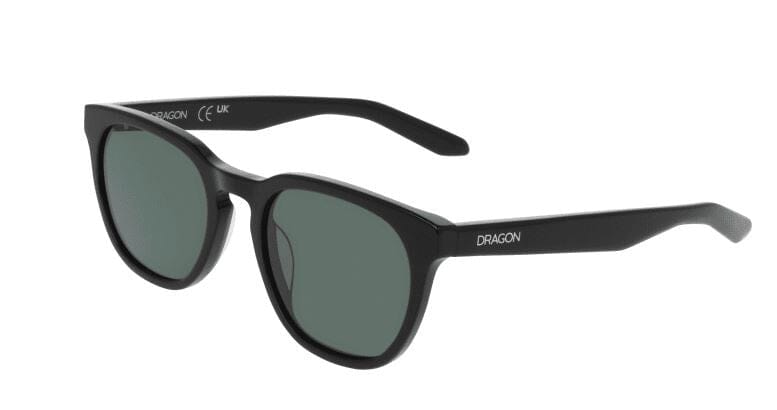 Dragon Bank Sunglasses Shiny Black / LL green G15