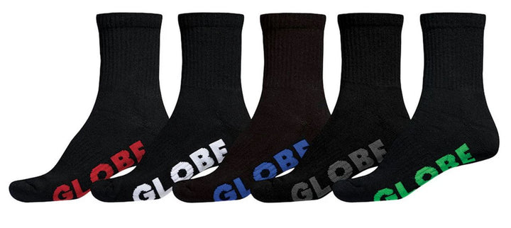 Globe Boys Stealth Crew Sock 5-Pack Black