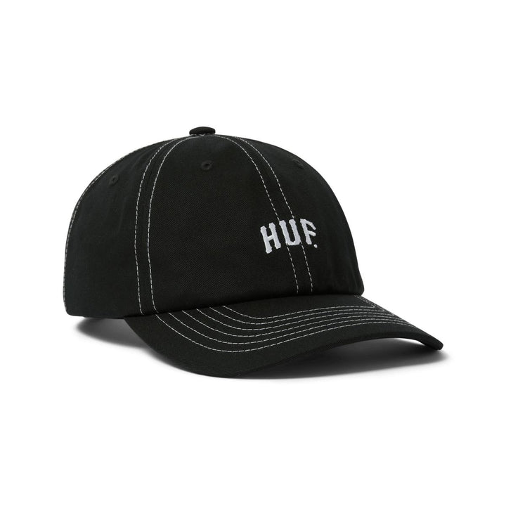HUF Arch Logo 6-Panel Curved Visor Hat Black