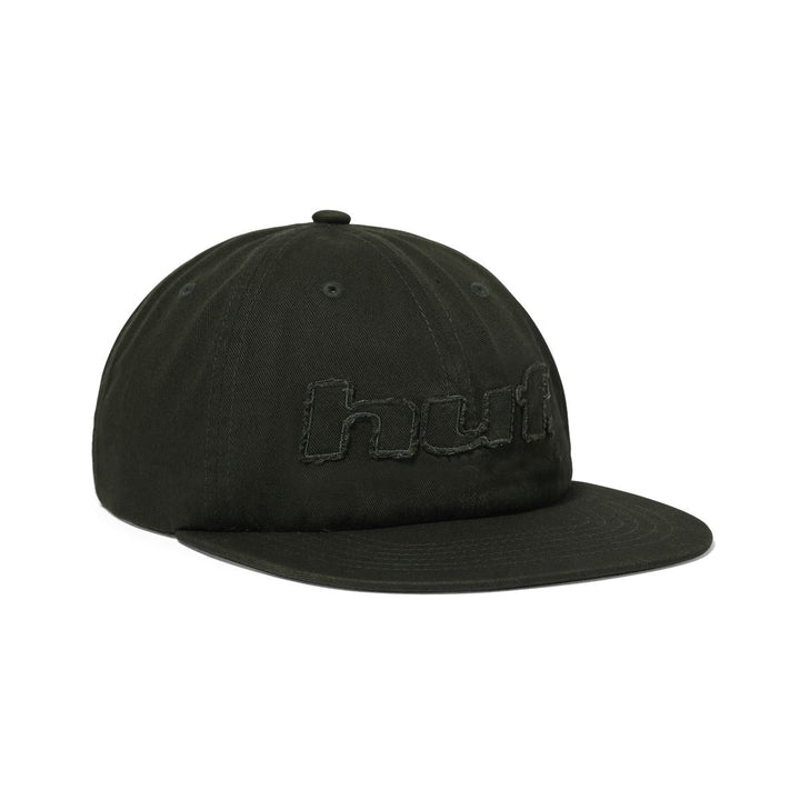 HUF Distressed Logo 5-Panel Strapback Hat Hunter Green