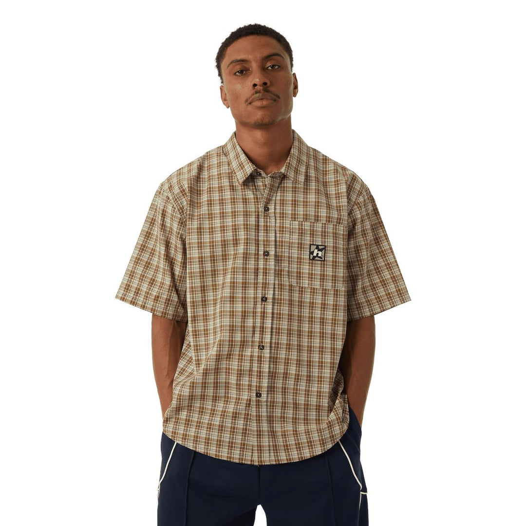 HUF H Star Plaid Shirt Putty S