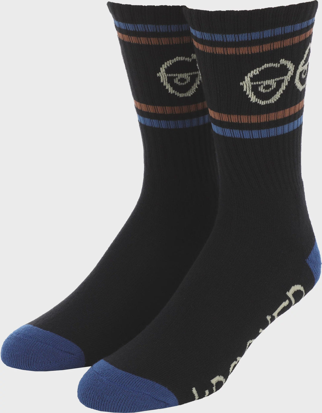 Krooked Sock Eyes Black / Light Blue / Brown