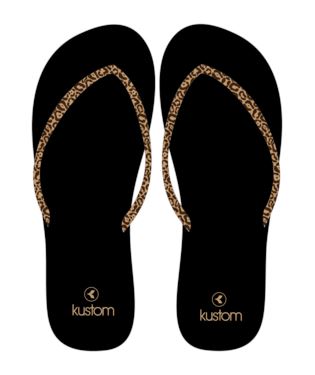 Kustom Classic Black Leopard Jandals