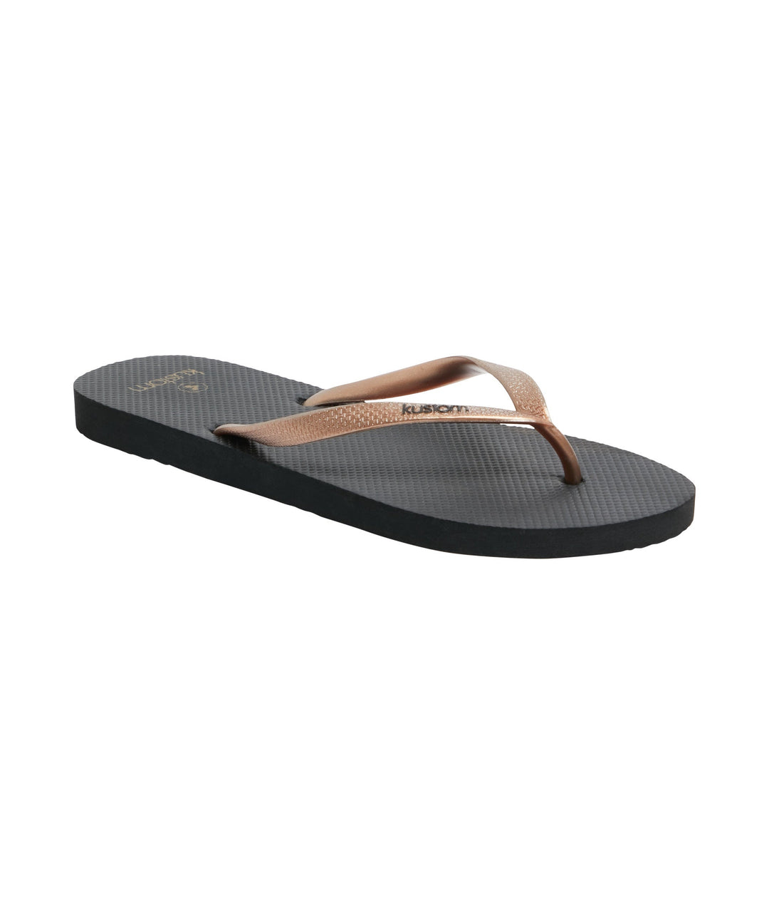 Kustom Classic Jandals Black / Rose Gold 6