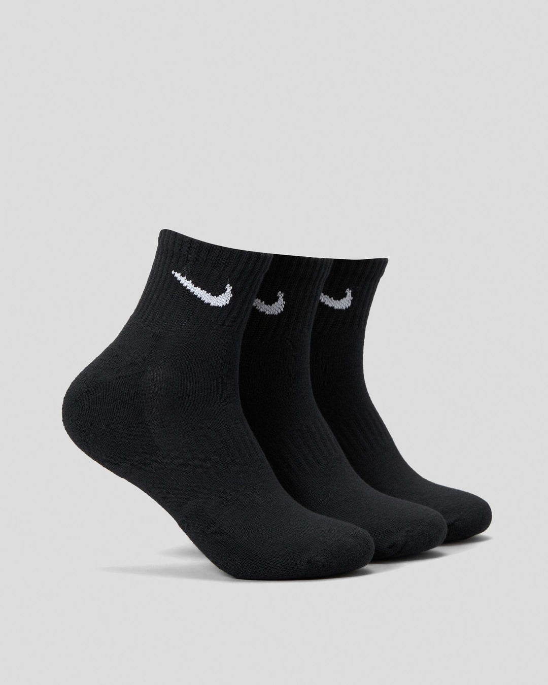 Nike Everyday Cotton Cushioned Ankle Sock 3-Pack Black S