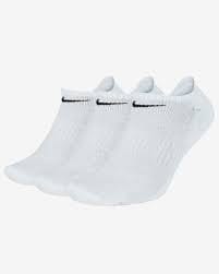 Nike Everyday Cotton Cushioned No Show Socks 3 Pack White S