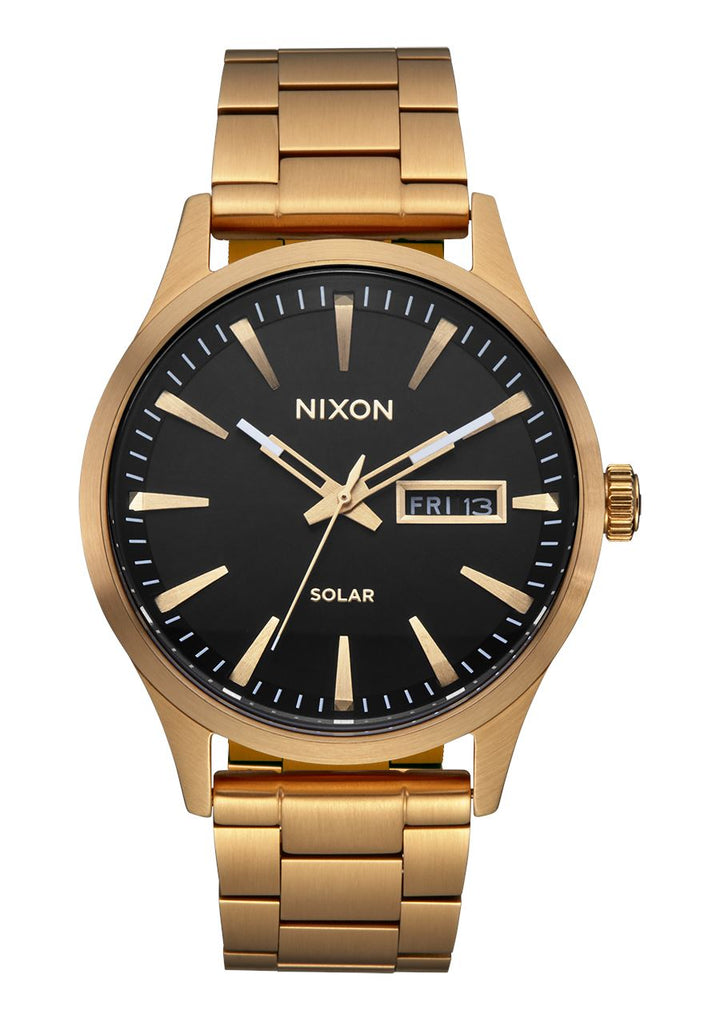 Nixon Sentry Solar Stainless Steel Watch All Gold / Black