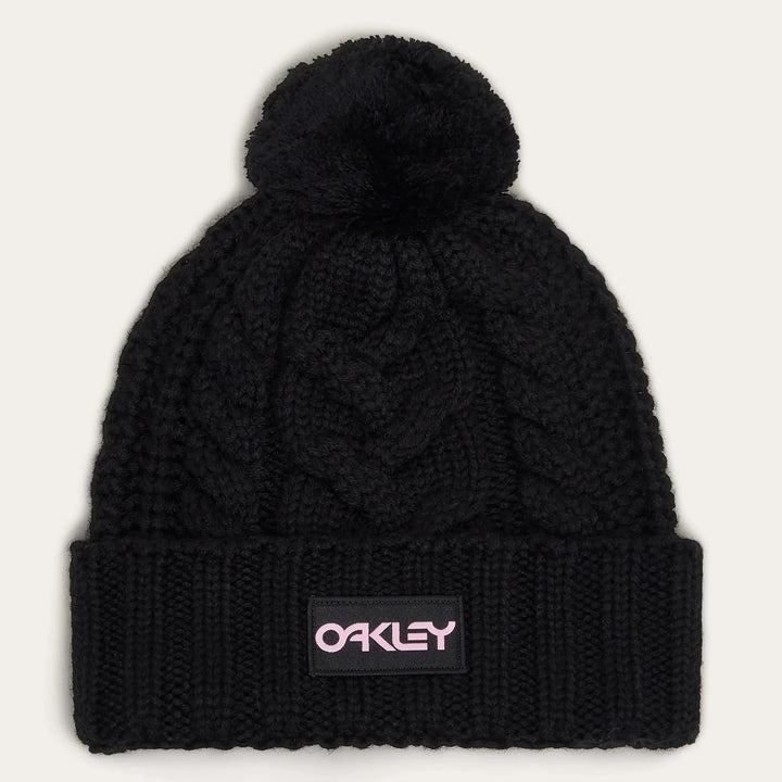 Oakley Harper Pom Beanie Black/ White Logo