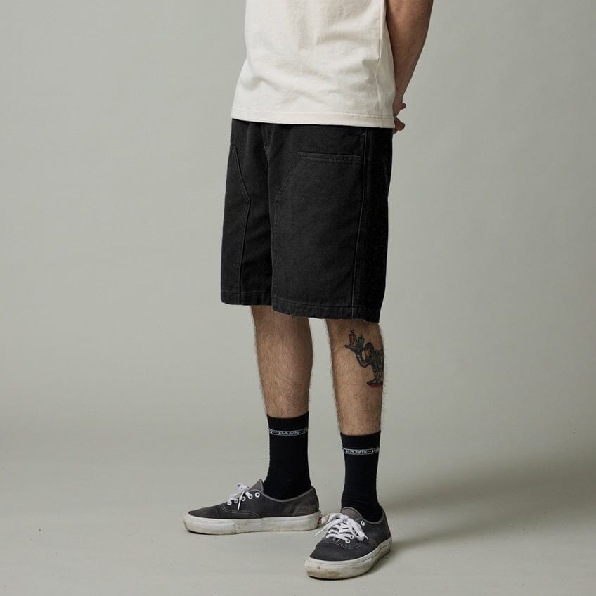 Passport Double Knee Diggers Club Shorts Washed Black 28