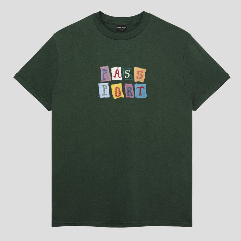 Passport Patchwork T-Shirt Forest Green M