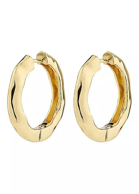 Pilgrim Believe Recycled Hoop Earrings Gold Plated