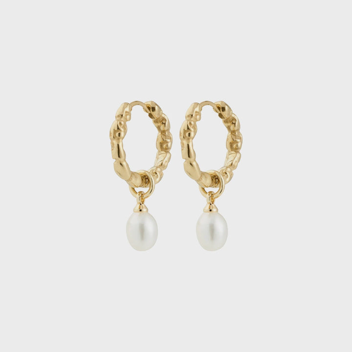 Pilgrim Shift Pearl Earrings Gold Plated