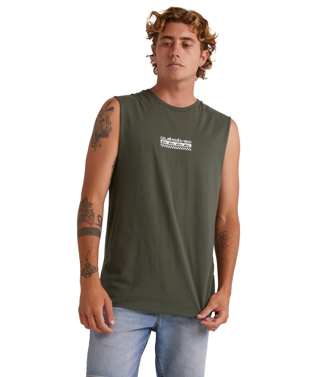 Quiksilver Omni Check Turn Muscle Tank Climbing Ivy S