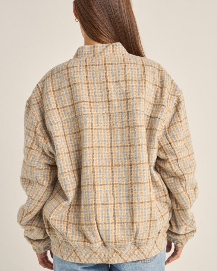 Rhythm Luca Oversized Check Bomber Jacket