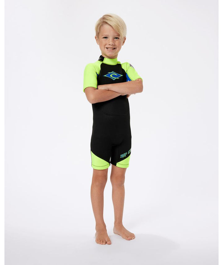 Rip Curl Groms Omega Back Zip Springsuit Wetsuit Lemon 2Y