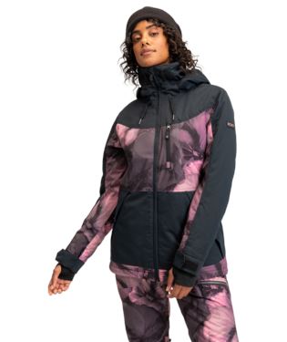 Roxy Presence Parka Jacket True Black Pansy Pansy XS