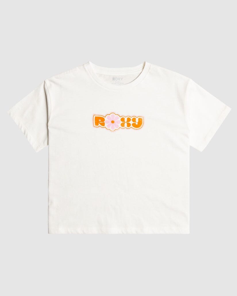 Roxy Sun Over The Beach Youth T-Shirt Snow White 8Y