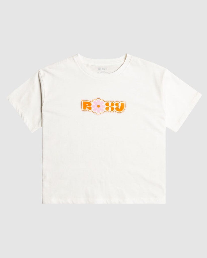 Roxy Sun Over The Beach Youth T-Shirt Snow White 8Y