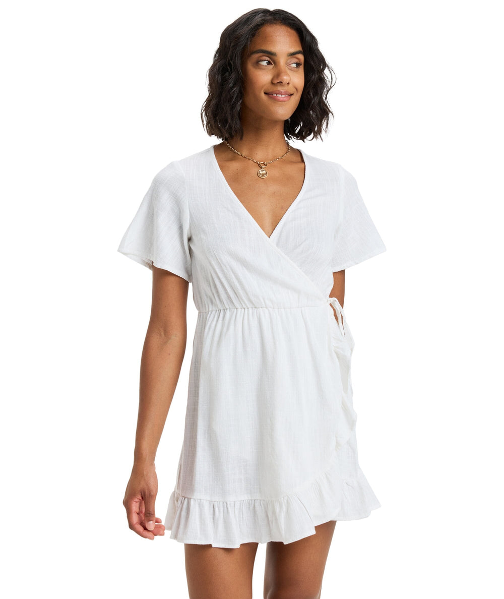 Roxy Zenit Wrap Solid Mini Dress