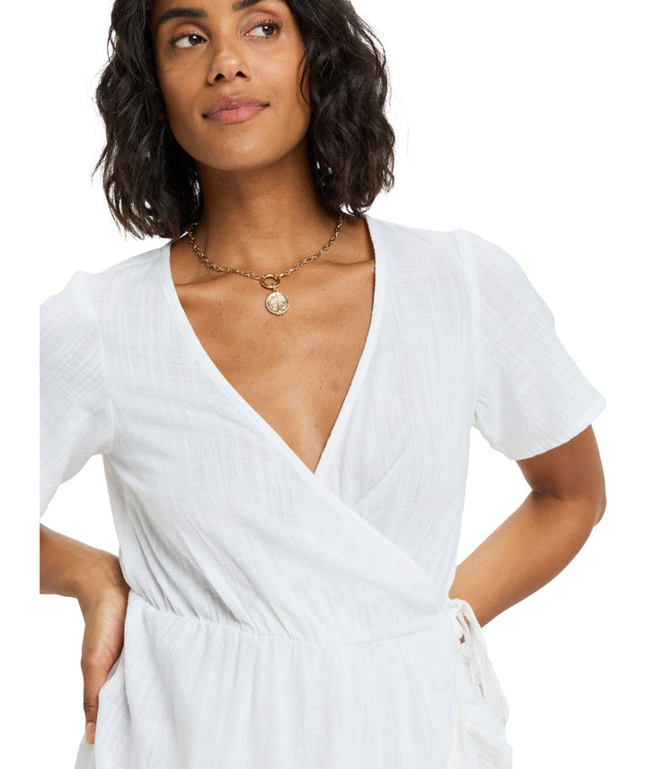 Roxy Zenit Wrap Solid Mini Dress