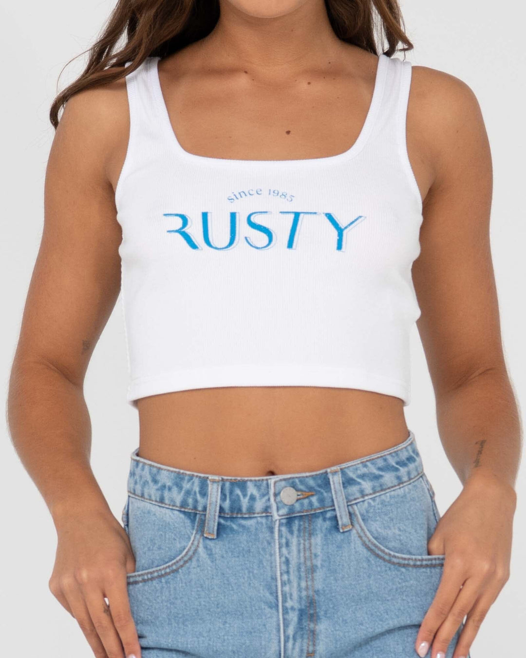 Rusty 1985 Baby Graphic Tank Top
