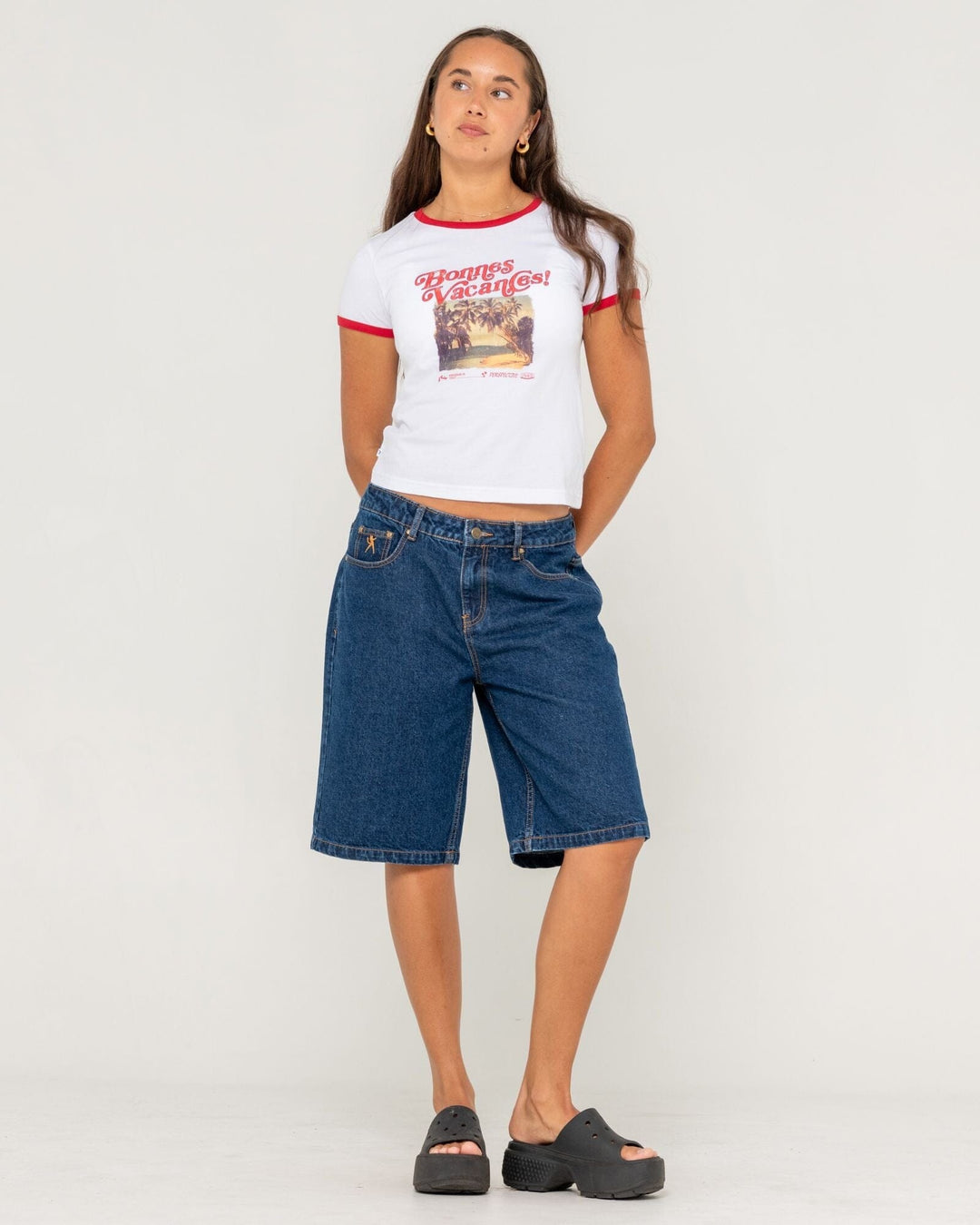 Rusty Bonnes Vacances Ringer T-Shirt