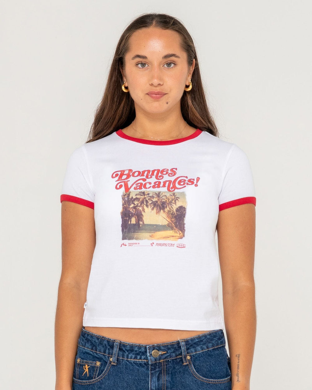 Rusty Bonnes Vacances Ringer T-Shirt