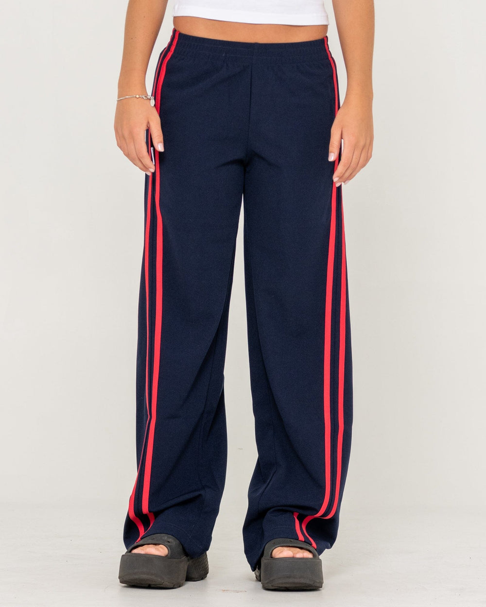 Rusty Bronson Side Stripe Low Rise Trackpants