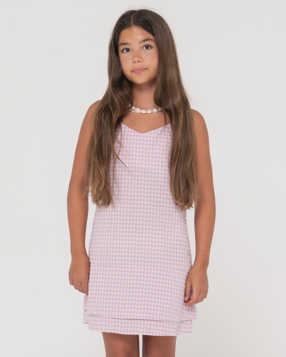 Rusty Checked Out Youth Dress