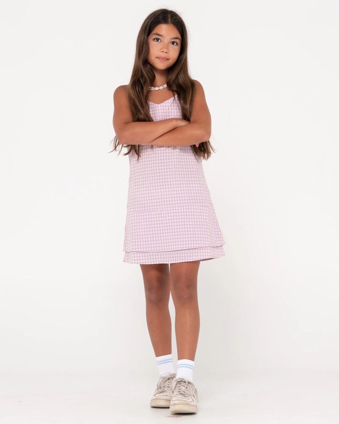 Rusty Checked Out Youth Dress