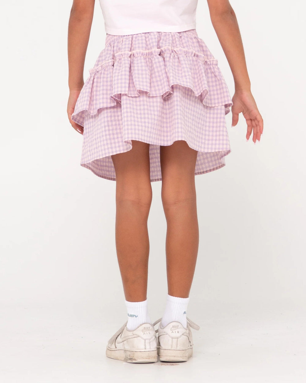 Rusty Checked Out Youth Mini Skirt