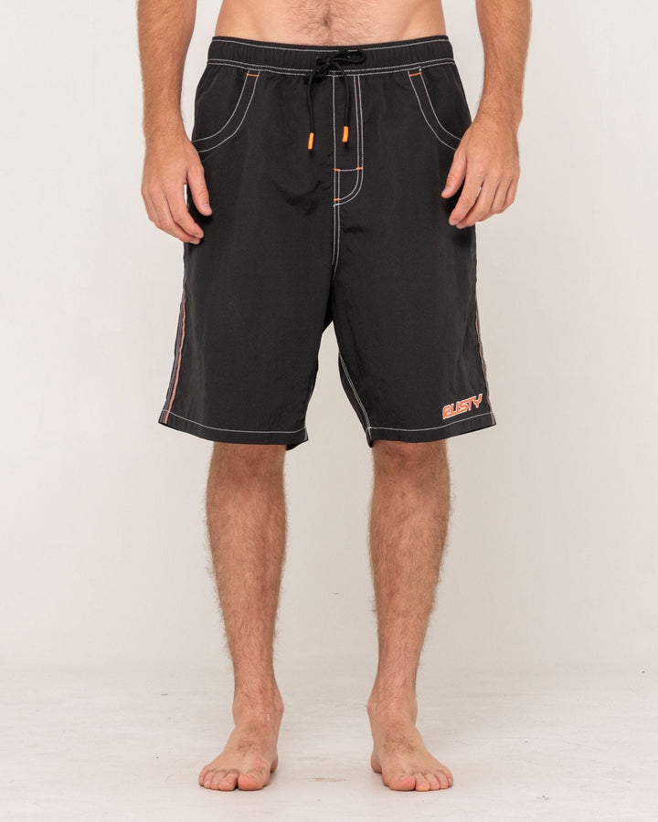 Rusty Flip Daddy 22" Elastic Waist Boardshorts Black 28