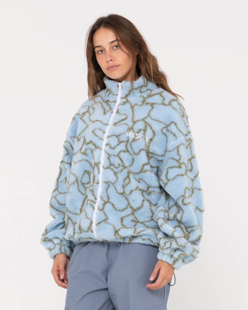 Rusty Low Tides Zip Through Sherpa Fleece