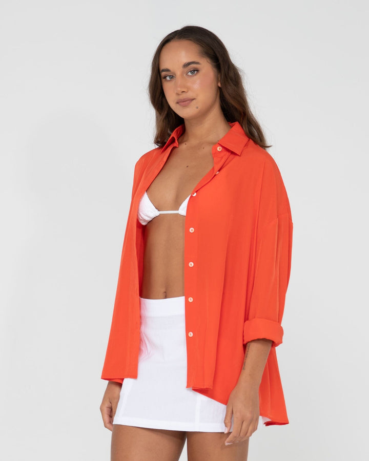 Rusty Porter Long Sleeve Shirt Radiant Red 12