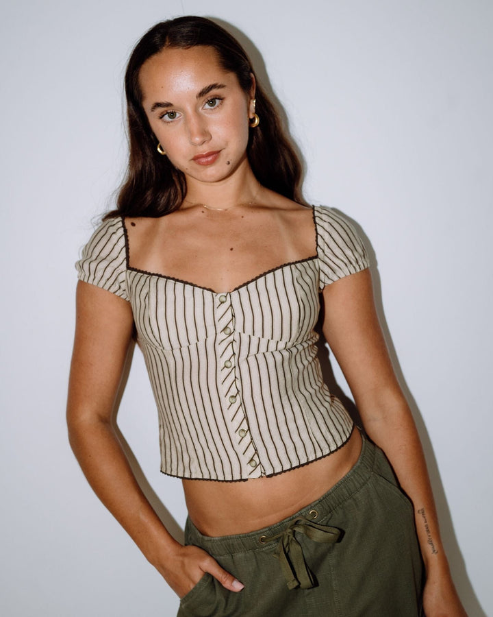 Rusty Sandy Button Up Top