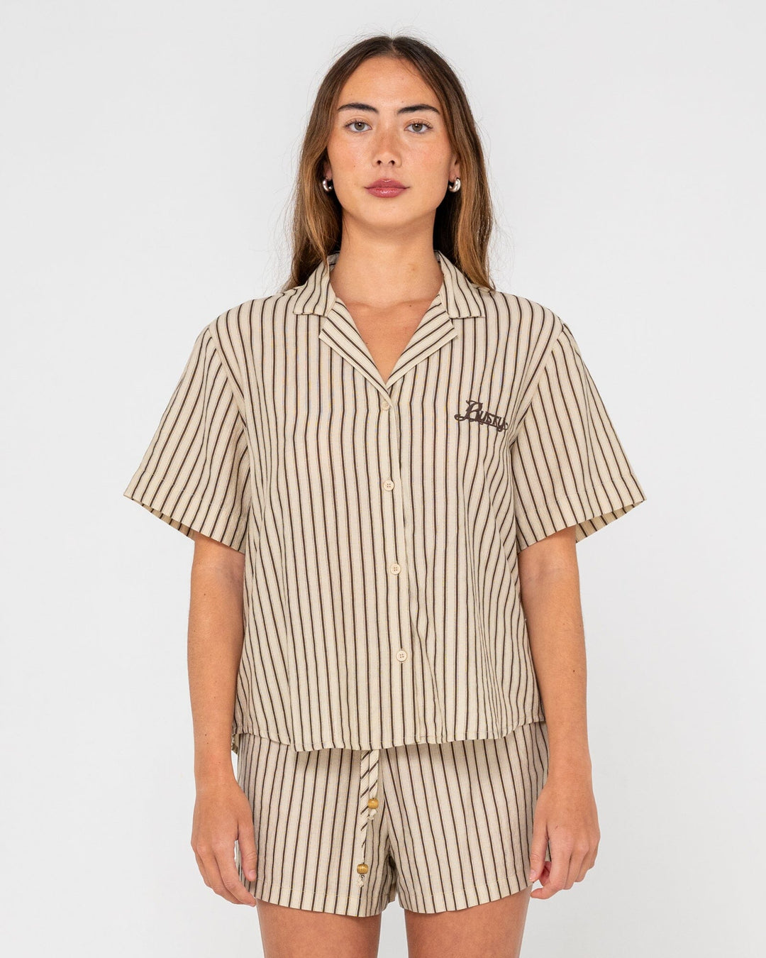 Rusty Sandy Stripe Boxy Shirt
