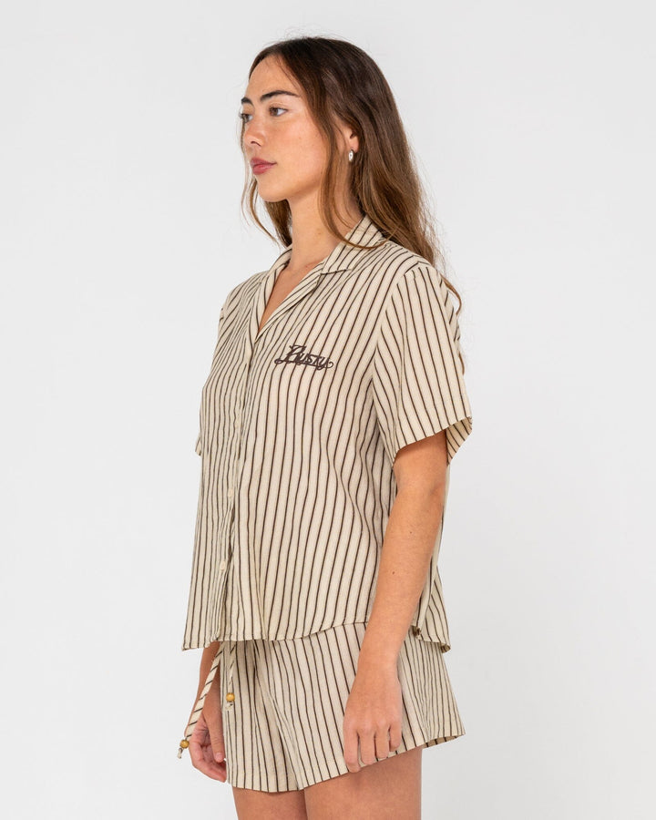 Rusty Sandy Stripe Boxy Shirt