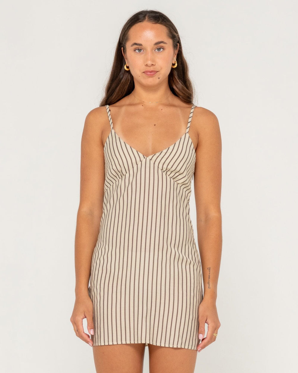 Rusty Sandy Stripe Mini Dress