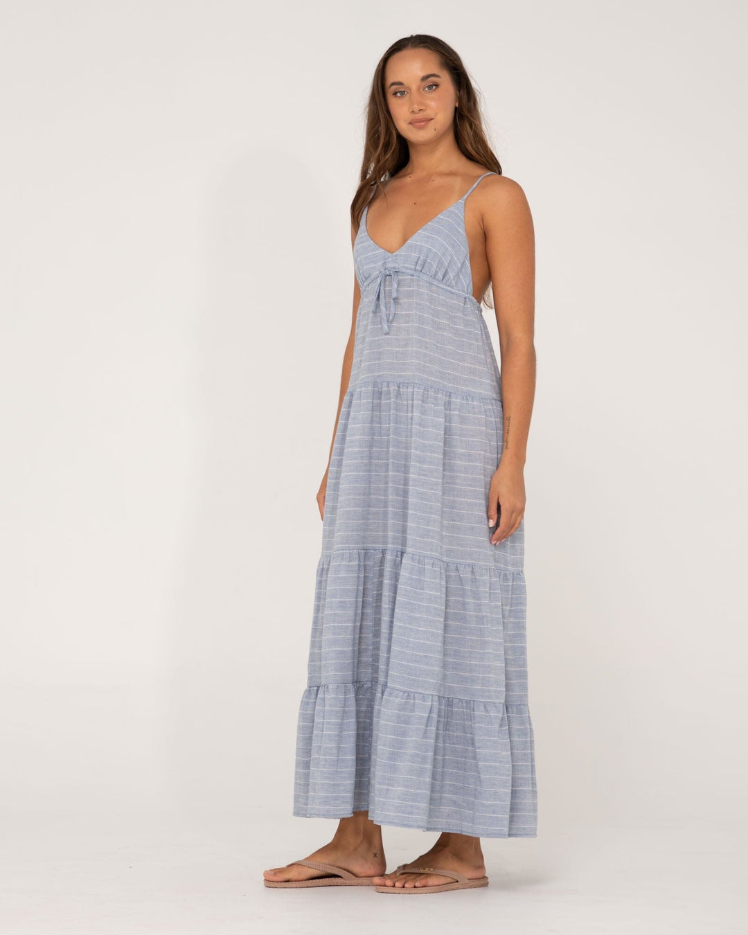 Rusty Siena Striped Tiered Maxi Dress