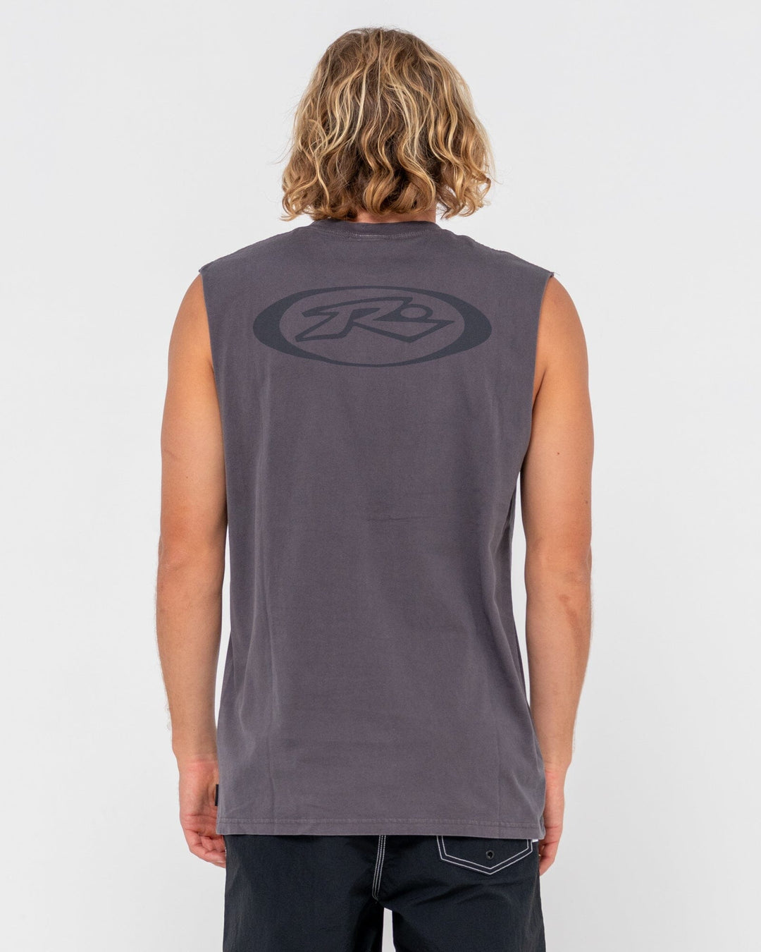 Rusty Slowmo Overdye Muscle Tank Coal S